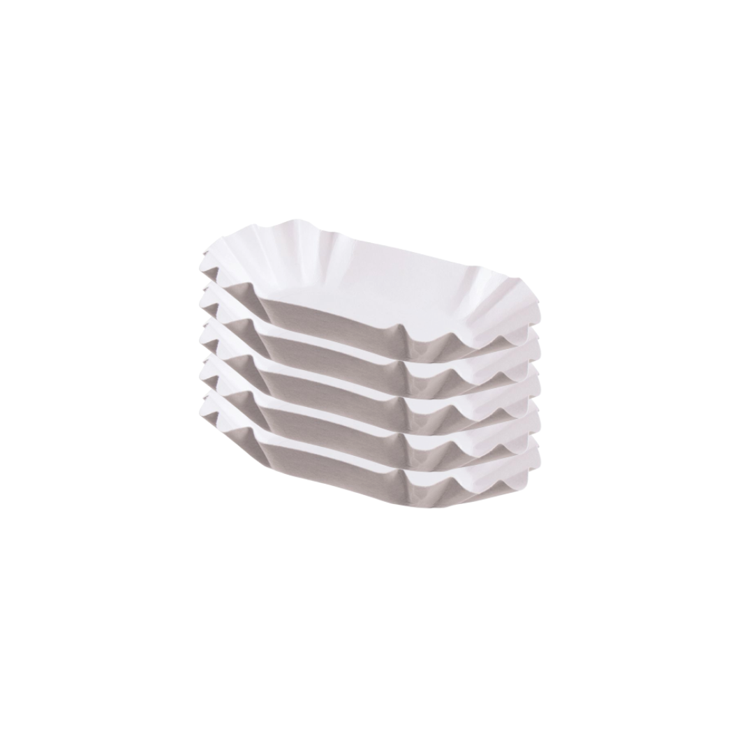 250 x Pappschalen KU0B (10×17×3 cm), Pommes Currywurst Schalen - Weiß