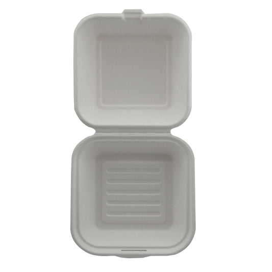 500 x Bagasse Burgerbox IP6 weiß